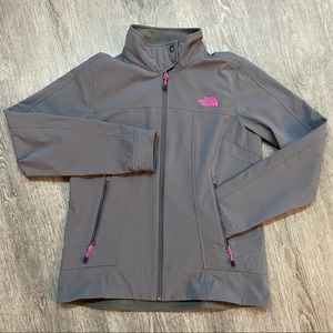 The North Face grey hot pink outdoor jacket coat